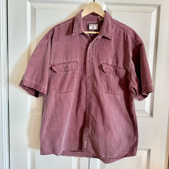 Vintage Bugle Boy Button Up Shirt | 90s Short Sleeve Cotton | M - Picture 3 of 8